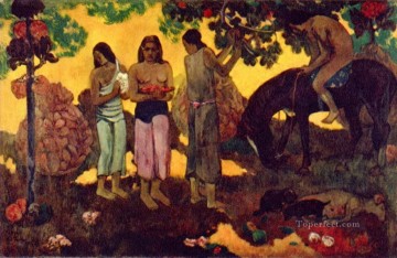 Paul Gauguin Painting - Tierra maravillosa que recoge frutos Paul Gauguin